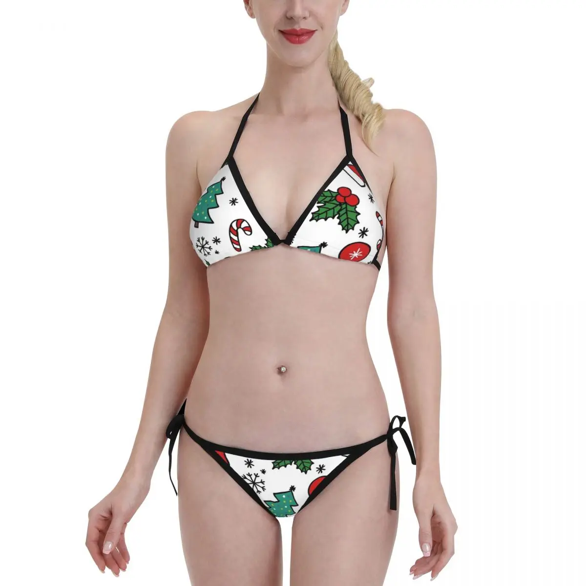 Christmas  Sexy Bikini 2023 Women\'s Swimsuit Thong Set Beachwear