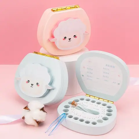 아기 조디악 치아 상자, 어린이 가슴 치아 보관 기념 상자, 아기 가슴 치아 보관 용기 선물 상자