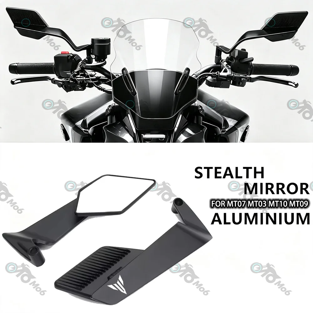 For YAMAHA MT03 MT07 MT09 MT10 MT25 MT-03 MT-07 MT 09 10 25 Motorcycle Rearview Mirror Adjustable Rotating Side View Mirrors