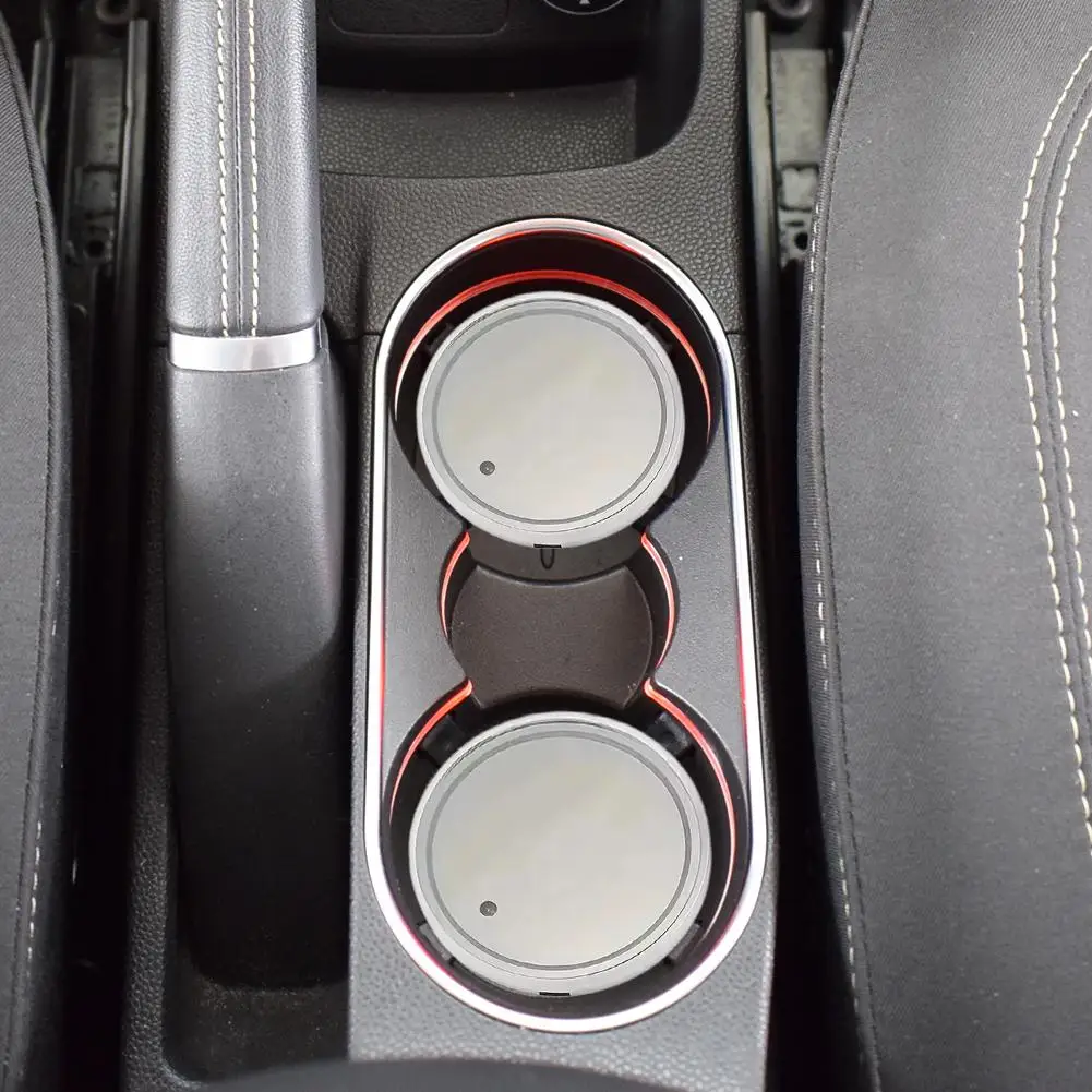 

7 Colors Car Coasters Cup Holder LED Light Mats Bottle Interior Light Universal Sensor Atmosphere Accessories F4S2