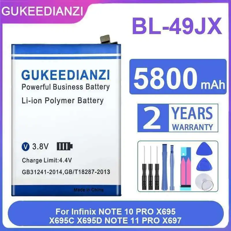 

Mobile Phone Battery 5800Mah High-Capacity For Infinix Note 10 Pro X695 X695C X695D 11 X697 BL-49JX