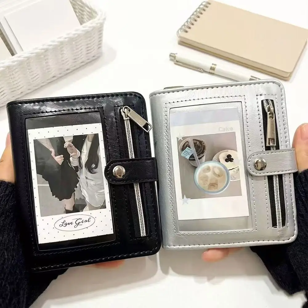 Simple PU Leather Binder Notebook 5-Ring Loose-Leaf Detachable Pocket Journal with Photo Window Note Pad School Office