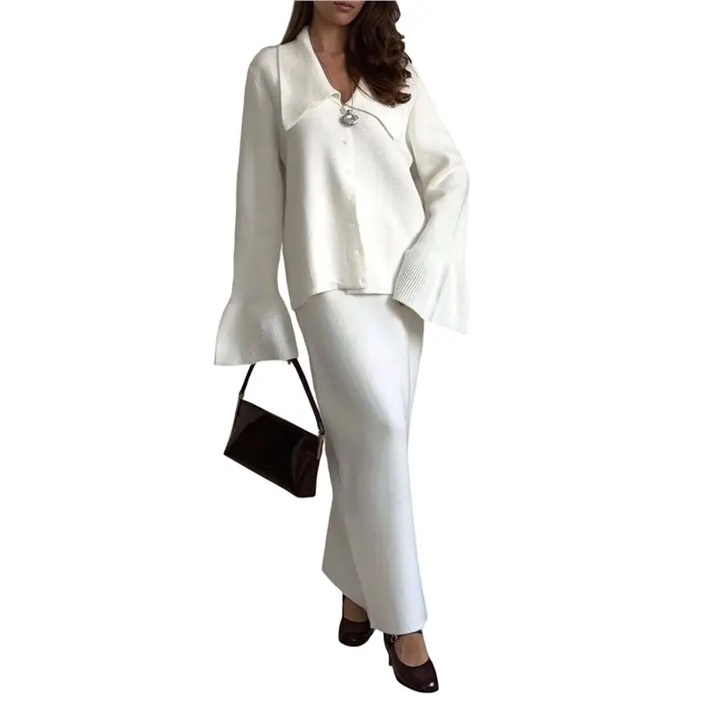 CYL-Female 2 Piece Skirt Sets Long Sleeve Skirt Suits