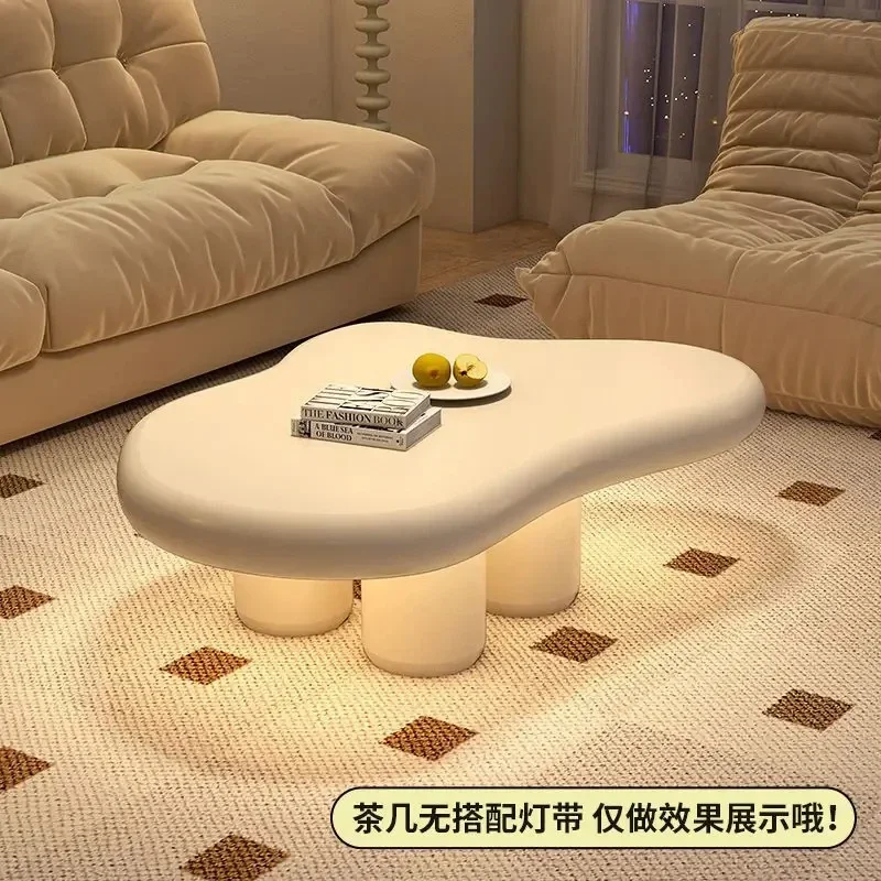 Atmosphere Cream Wind Cloud Blossom Style Living Room Sofa Tea Table Irregular Cloud Table, Cloud Tea Table