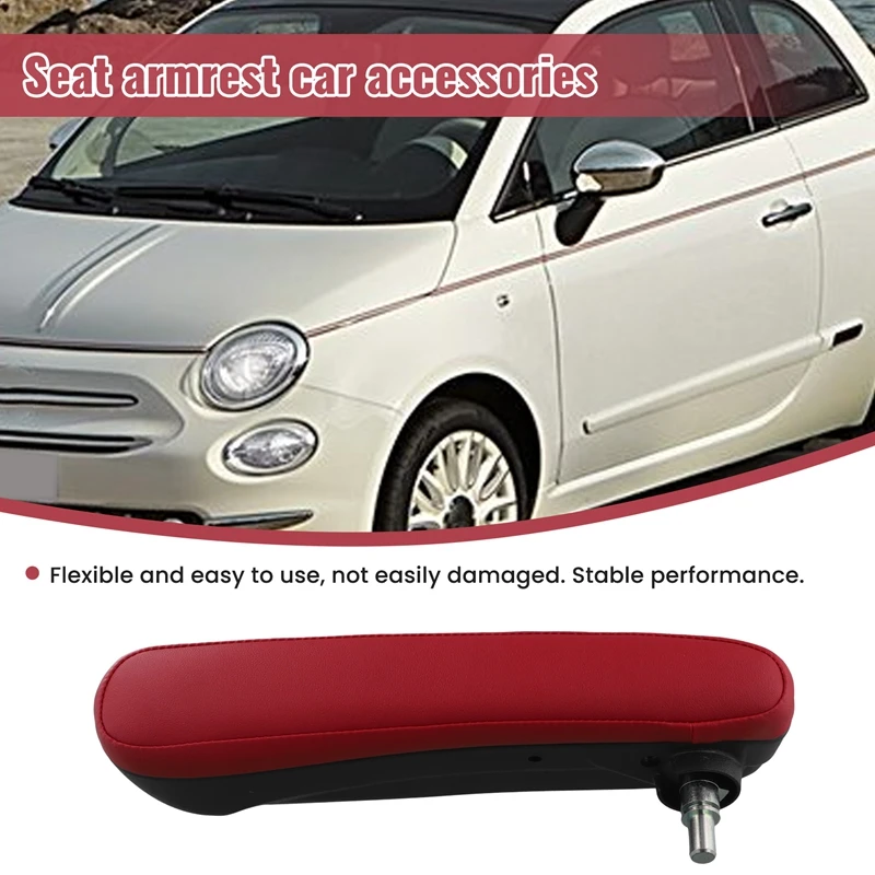 Car Front Left Inner Side PU Leather Seat Armrest 6BV31KRLAA For FIAT 500 2016-2019 Car Accessories