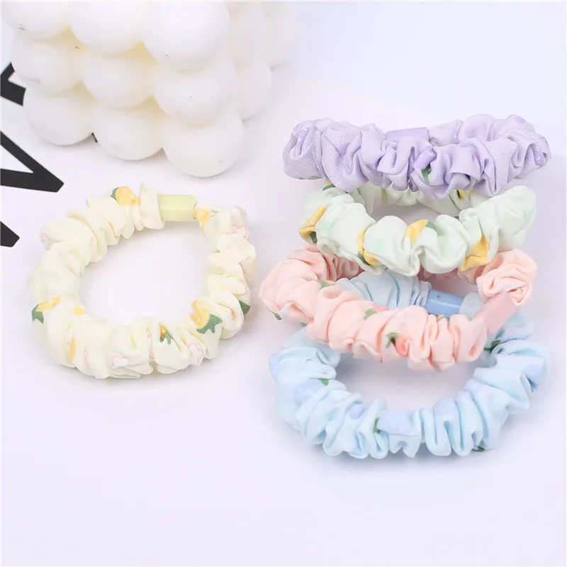 Elastic Hair Bands 10Pcs/Lot Women Hair Accessories Cream Light Color Circles Korean Fashion Children Sweet Ties Girls Headdress