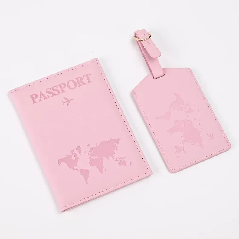 Couverture de Passeport en PU Solide pour Homme et Femme, Accessoire de Protection de Voyage pour Carte d'Identité et de Crédit