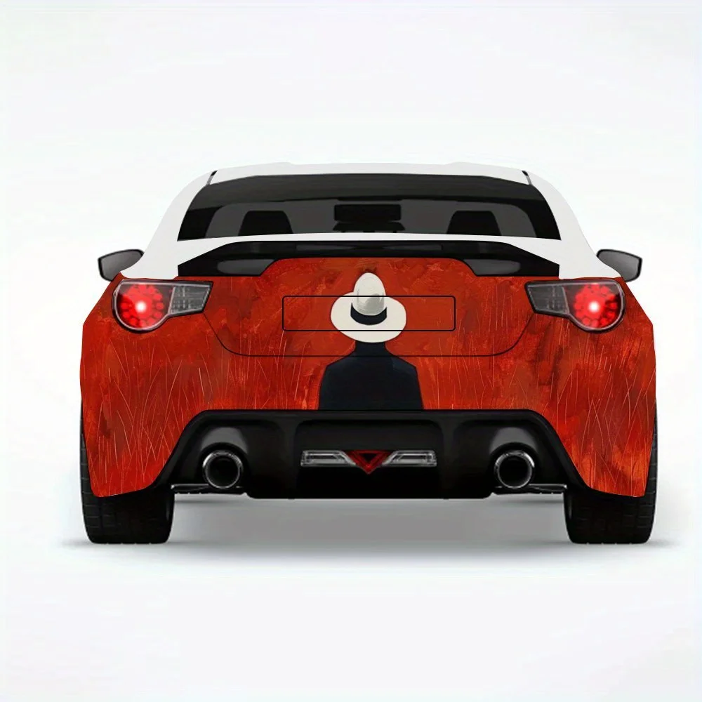 Lonely Figure in Red Field Car StickerVinyl Decal for Car Rear, Waterproof Self-Adhesive Vinyl Stickers for Vehicle Tail & Bumpe