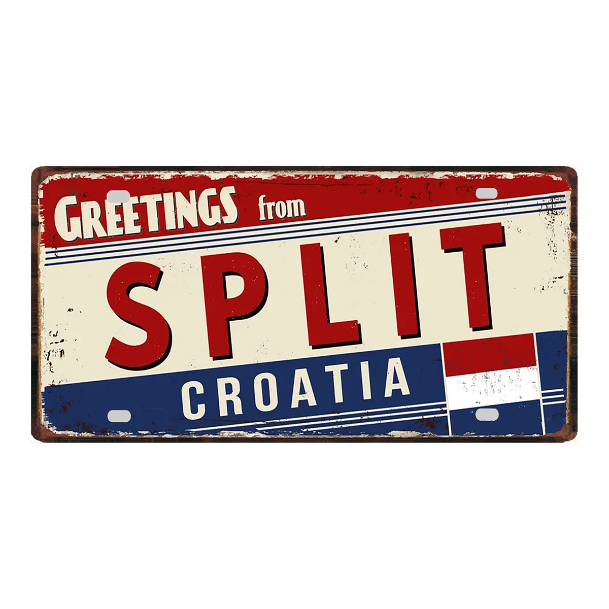 YZFQ-طبق مزخرف معدني عتيق لديكور المنزل ، النرويج ، النمسا ، بولندا ، لافتة معدنية ، رسم جداري ، حرف يدوية عتيقة ، 30x15 ، تذكار