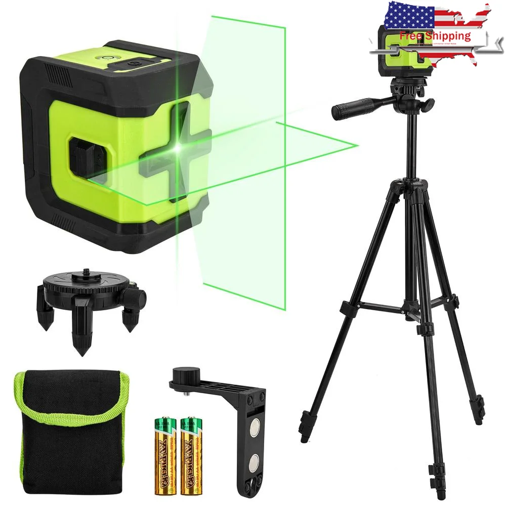 360° Green Laser Level with Tripod Self Leveling Laser Line Tool 100Ft Home Renovation Picture Hanging Floor Tile High Precision