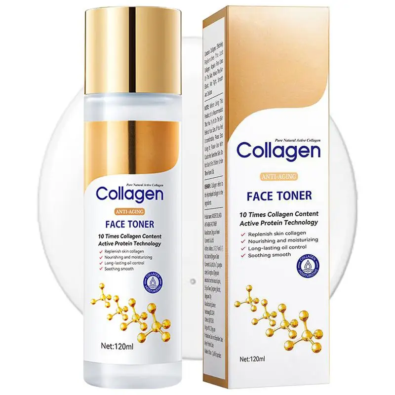 NEW Collagen Face Toner Moisturizing Water Brightening Lifting 120ml Deep Facial Cleanser For Young Glowy Skin Care