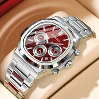 Reloj CRRJU para hombre, reloj de pulsera luminoso resistente al agua, reloj de cuarzo de acero inoxidable para hombre, relojes piloto de marca superior para hombre, cronógrafo