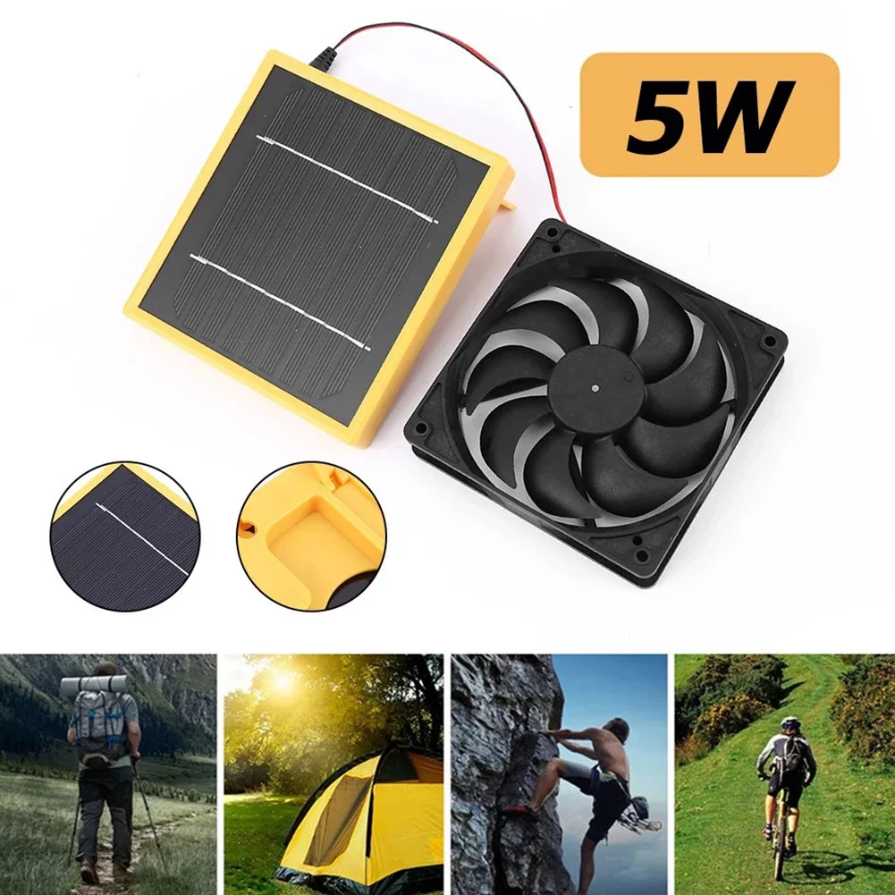 5W 6V Solar Panel Fan Solar Power Exhaust Fan For Dog Chicken House Air Extraction Monocrystalline Silicon Solar Power