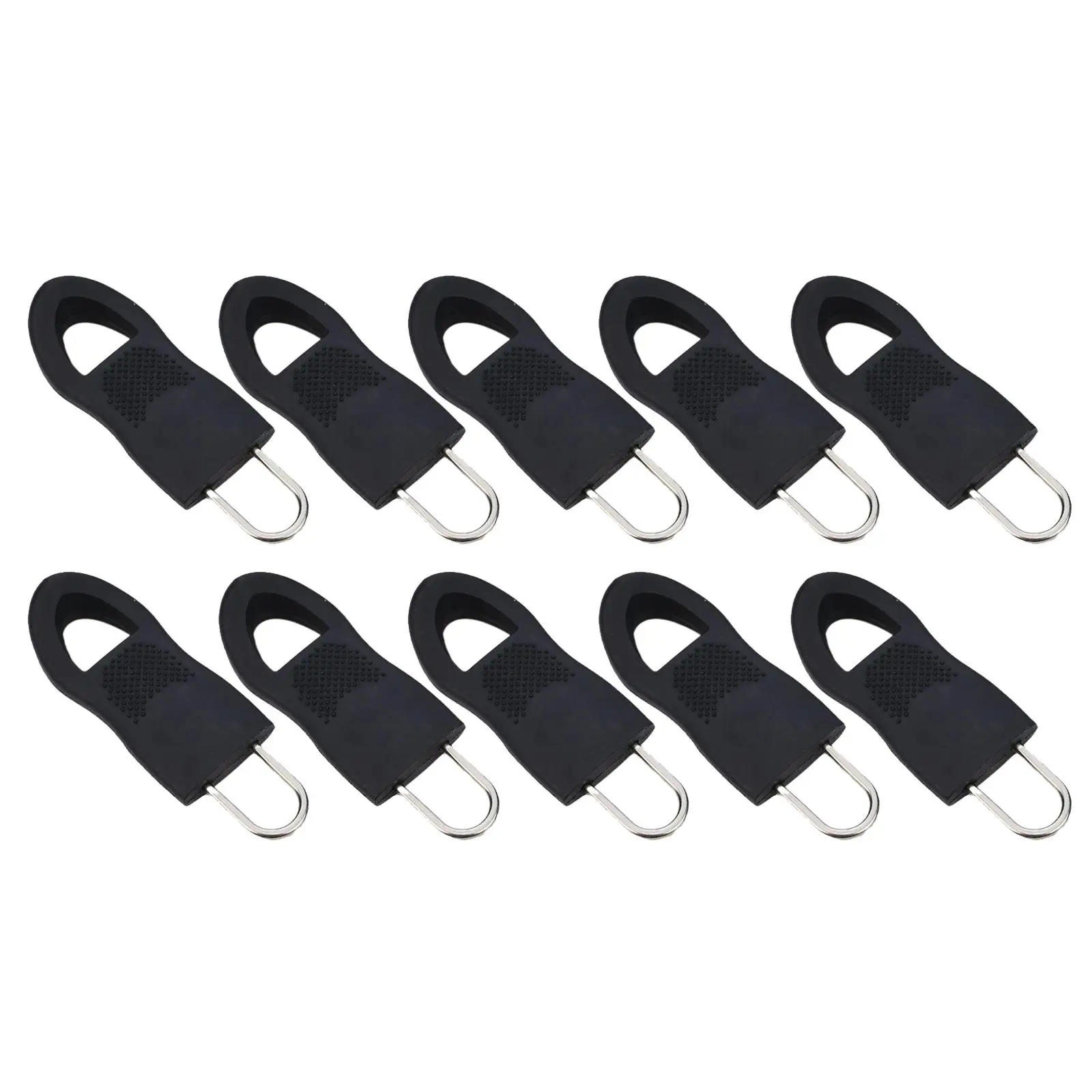Zipper Puller Black Repair Replacement Tabs Plastic Handles for Luggage Suitcase Handbags Backpacks and Clothes