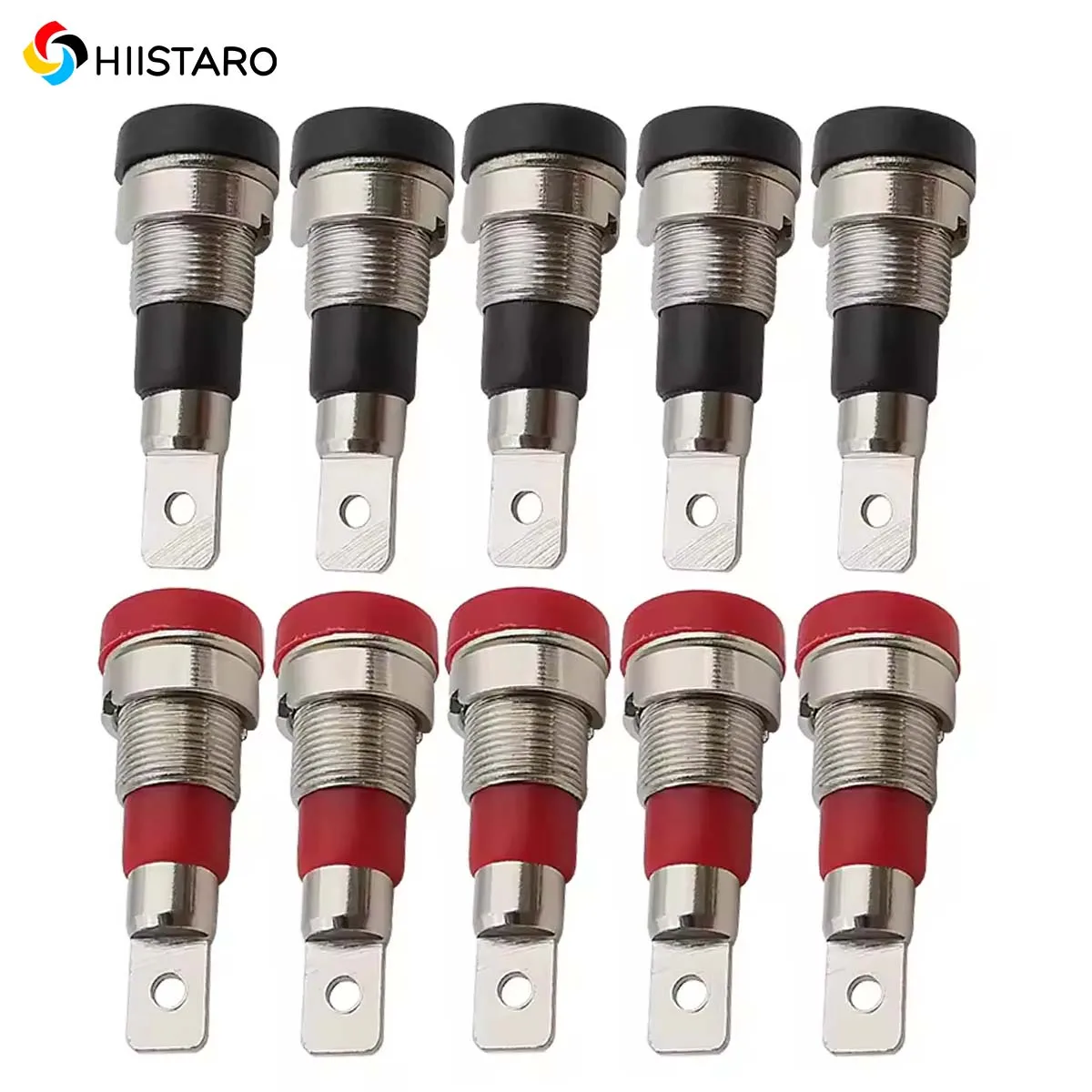

5Pcs Red Black 4mm Banana Female Jack Socket Connector Banana Binding Post Panel Mount Adapter