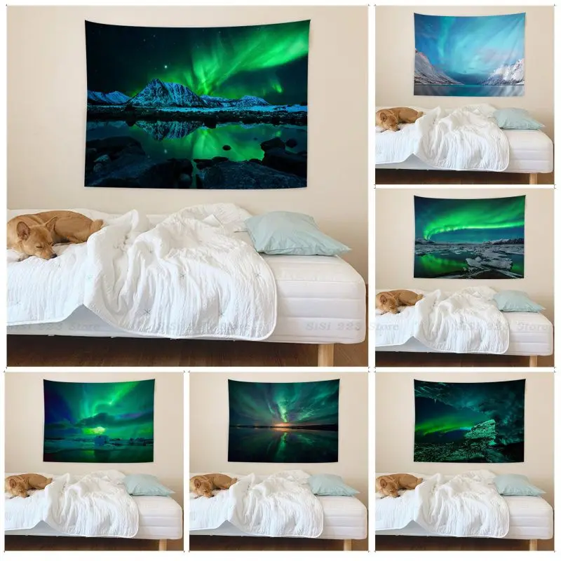 Aurora Boreal Colorful Tapestry Wall Hanging Home Decoration Hippie Bohemian Decoration Divination Wall Hanging Sheets