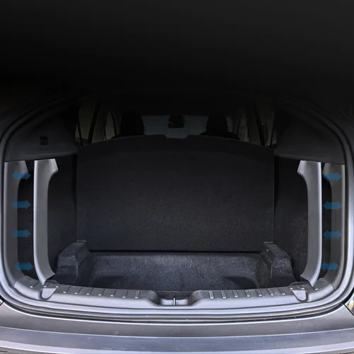 Imagen 2 del producto Para Tesla nuevo modelo Y LAUNCH 2025 Juniper 2025 + tira de umbral de maletero TPE tapa de protección antiarañazos