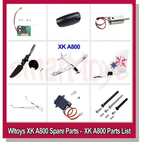 Wltoys XK A800 Receive Board PCB Motor Propellers Screws Servo Aileron Pull Rod Case for WL A800 Fixed Wing RC Airplanes Parts