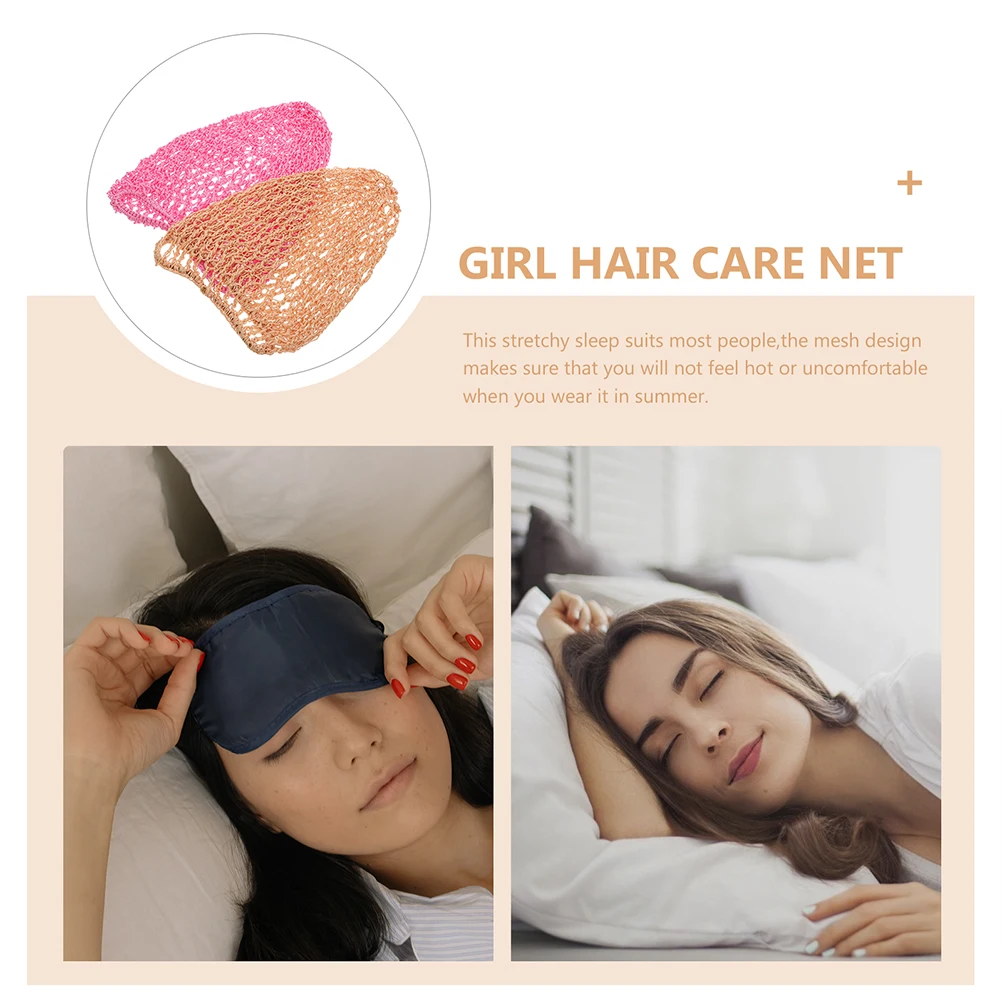 

2 Pcs Mesh Hair Nets for Women Long Bedtime Setting Ladies Sleeping Crochet Bundle Reusable