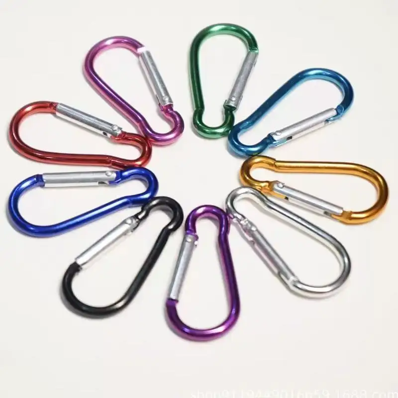 10pcs Colorful Carabiner for Keys Chain Mini Gourd-Shaped Aluminum Alloy Keychain Clip Hook Lock Travel Hiking Camping