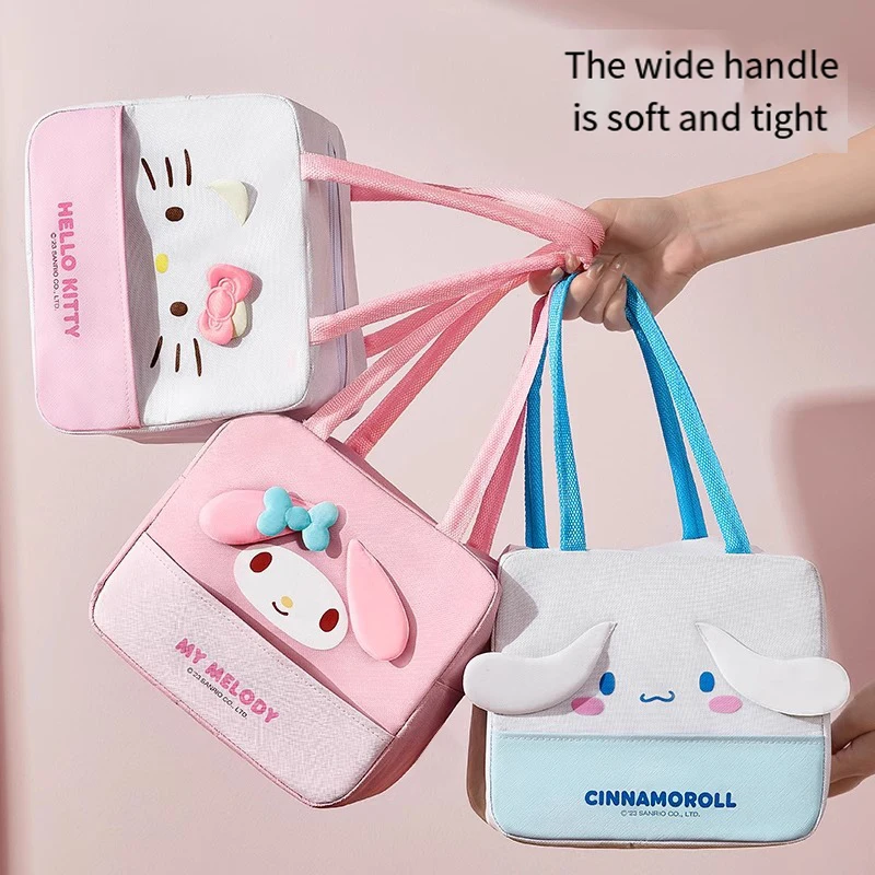 My Melody Sanrios Cosmetic Bag Lunch Box Bento Bring Rice Oil-Proof Thickened Dedicated Work Square Aluminum Foil Insulated Bag