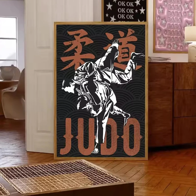 Vintage Muay Thai Judo Karate Taekwondo Canvas Painting Martial Art Print Poster Pub Club Jiu-Jitsu Room Wall Decoration Picture