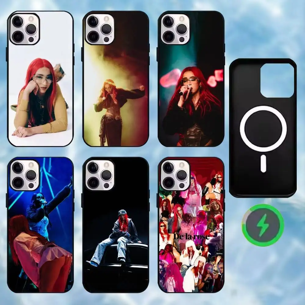 

Singer D-De La R-Rose Phone Case For iPhone17,16,15,14,13,12,11 Max Black Wireless Charging Protecitve Cover