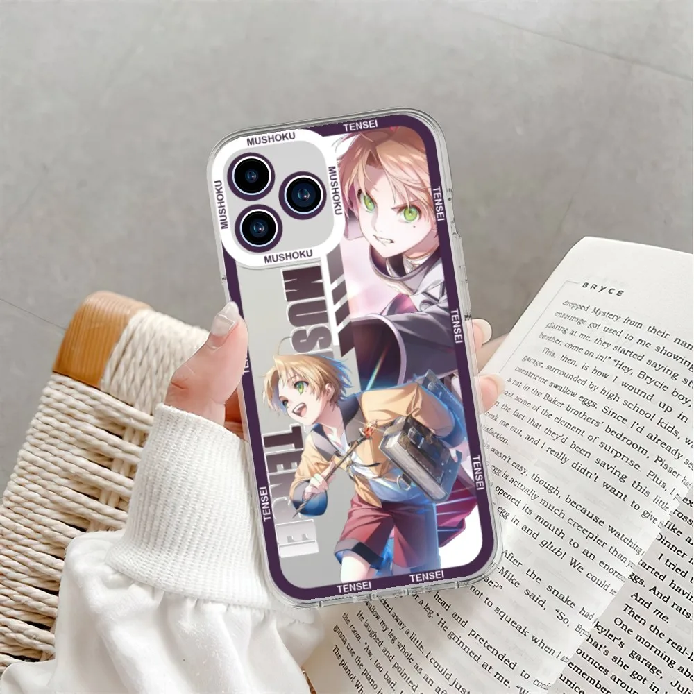 Bilibili Anime Mushoku Tensei Phone Case For iPhone 11 12 Mini 13 14 15Pro Max Transparent Shell