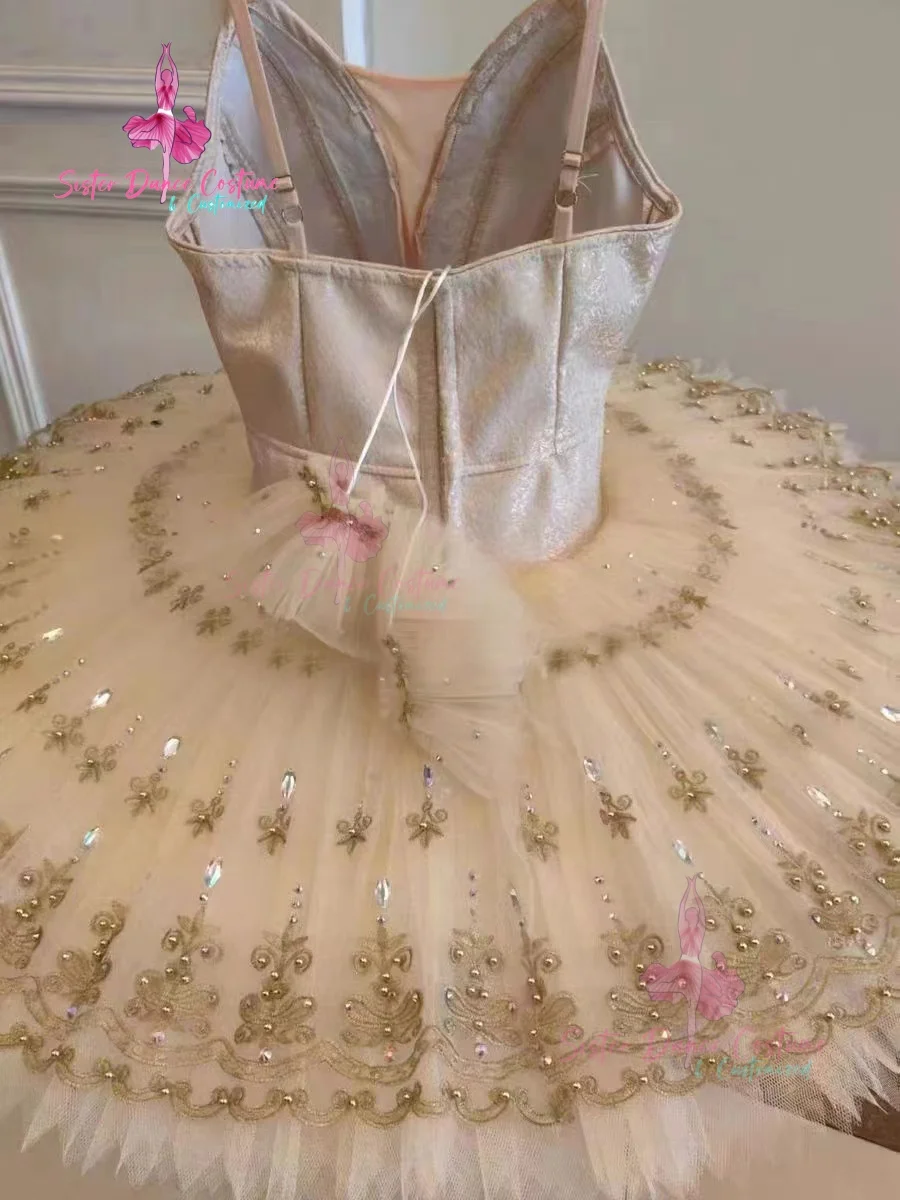 Ballet dress beige competition TUTU professional custom group dance solo Tutu performance tutu dress for children