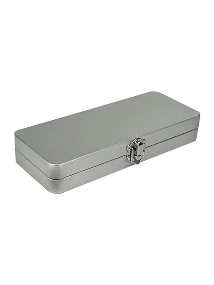 Boîte rectangulaire en métal gris argenté Durable avec couvercle, idéale pour les factures, les cosmétiques, le stockage des fournitures de bureau, parfaite pour la maison et le bureau