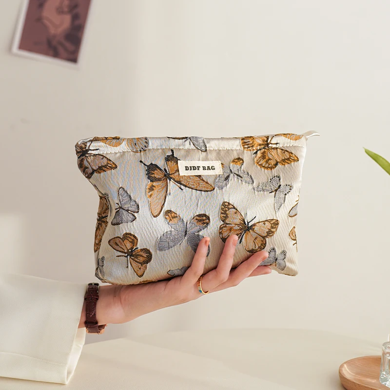 Colorful Butterfly Women's Makeup Bag Large-capacity Cosmetics Skin Care Product Storage Bag Travel Toiletry Bag Handy Handy Bag