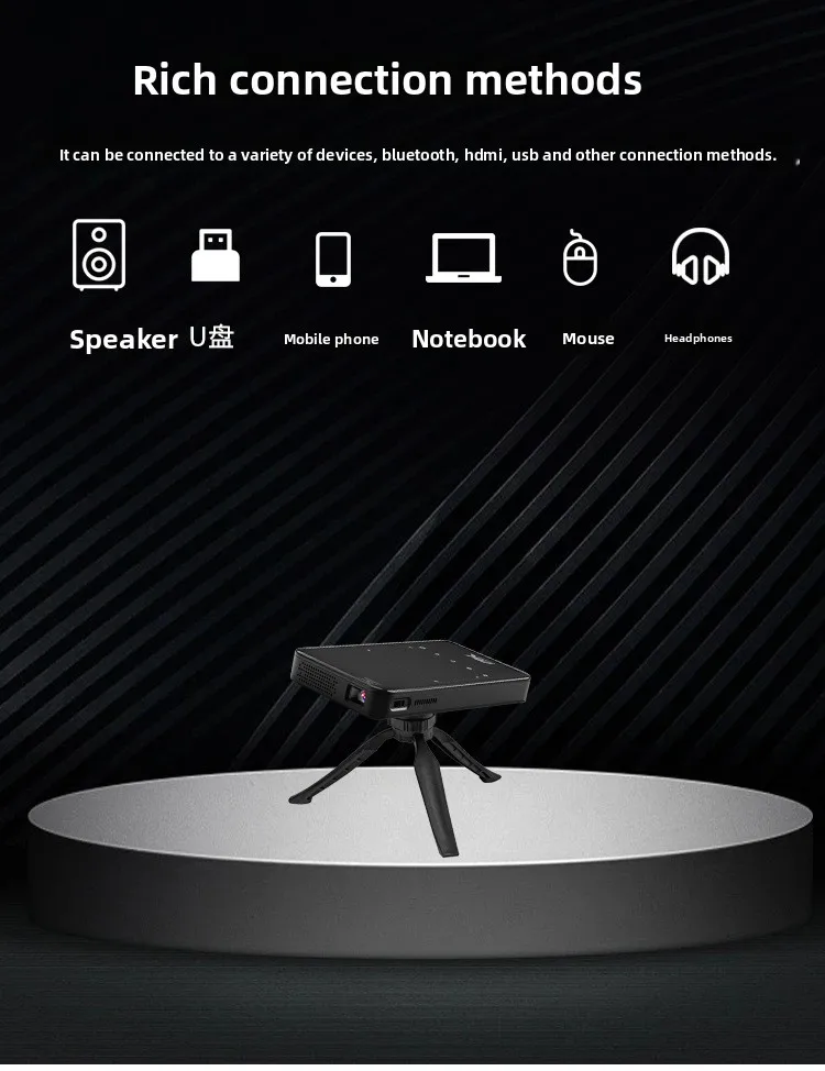 S90 Mini DLP Pocket Projector Android 1080P Full HD WIFI لـ Bluetooth IOS لـ HDMI USB للمسرح المنزلي بدقة 4K تلقائي