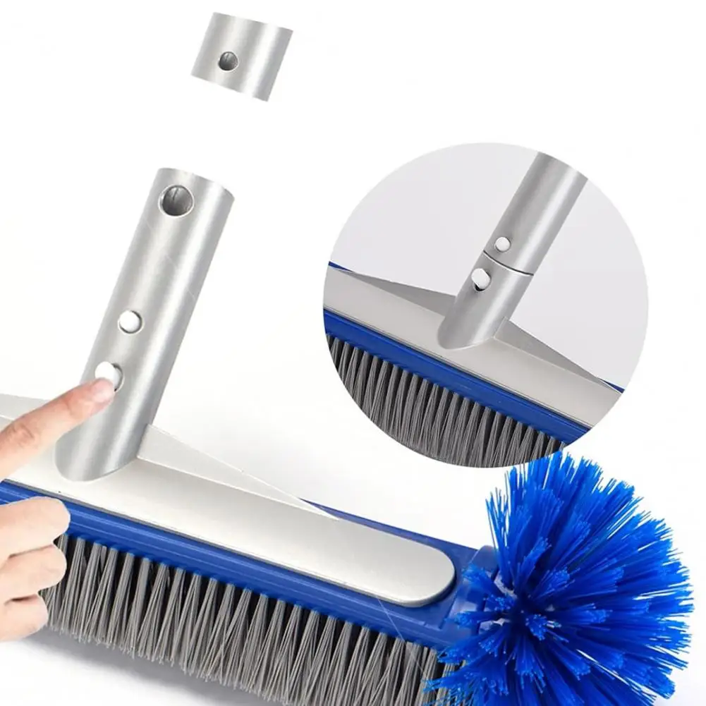 Swimming Pool Brush Heavy-duty Pool Brush 18-inch Swimming Pool Brush Head with Corner Semi-spherical Bristles Design