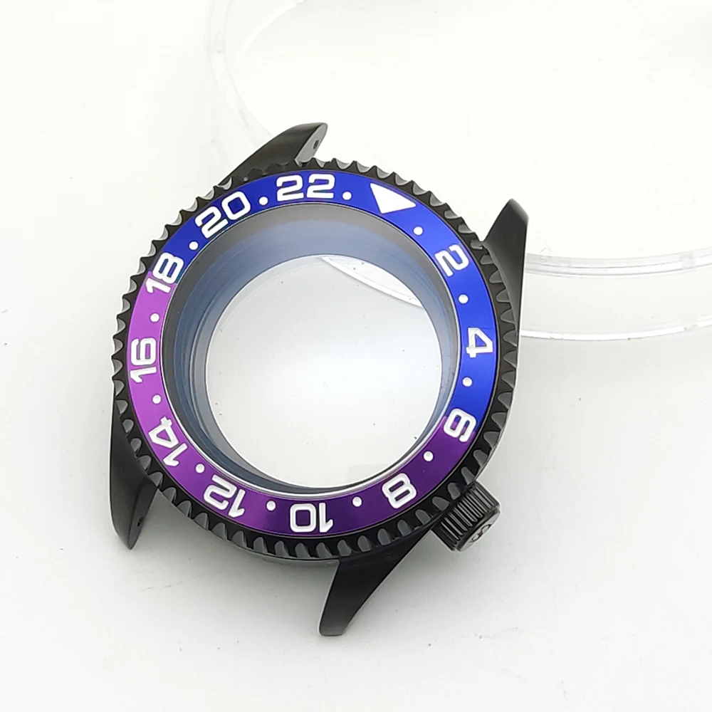 เคสนาฬิกากลไกออโตเมติกสำหรับผู้ชาย42มม. กรอบ38มม. เคส NH35วินเทจแซฟไฟร์กันน้ำร่มด้านใน