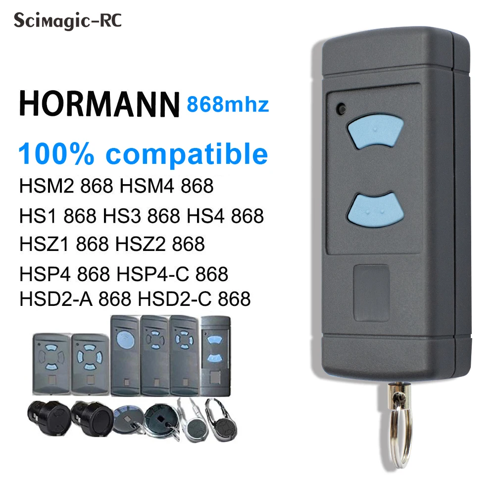 HORMANN HSE2 HSE4 868MHz Gate Garage Door Remote Control Compatible With hormann HSM2 HSM4 HS2 HS4 868 Blue Button Transmitter