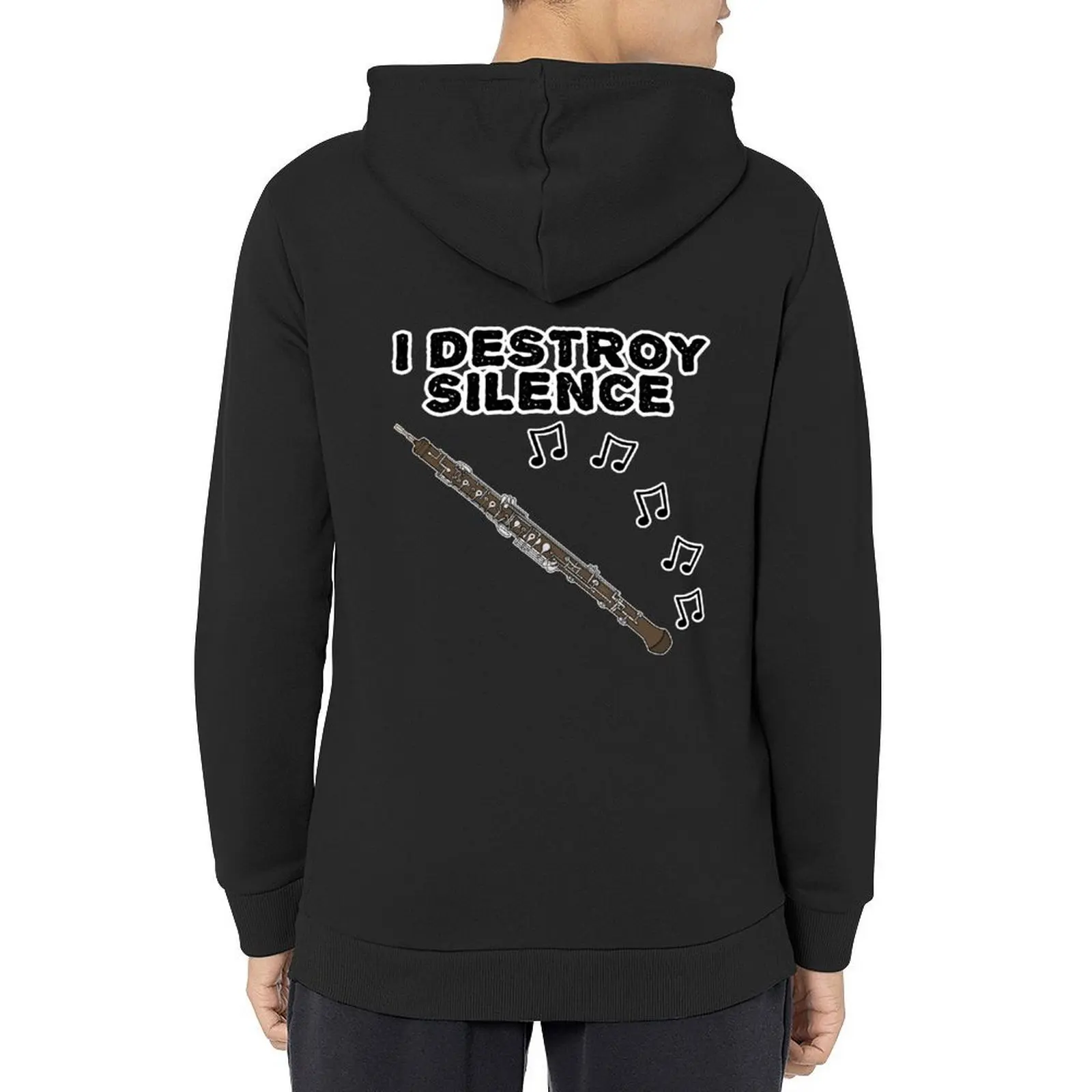 

Oboe, I Destroy Silence, Oboist Woodwind Musician Hoodie men's coat blouse men's clothes autumn clothes hoodie oversize