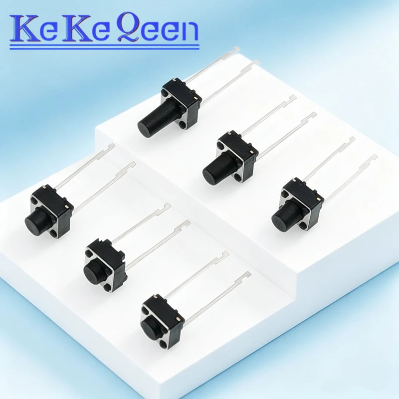 100 Stück 6 x 6 mm x 6 mm PCB Momentary Tactile Tact Push Button Switch 4 Pin DIP 100 Stück 6 x 6 mm x 6 mm PCB Momentary Tactile Tact Push Button Switch 4 Pin DIP