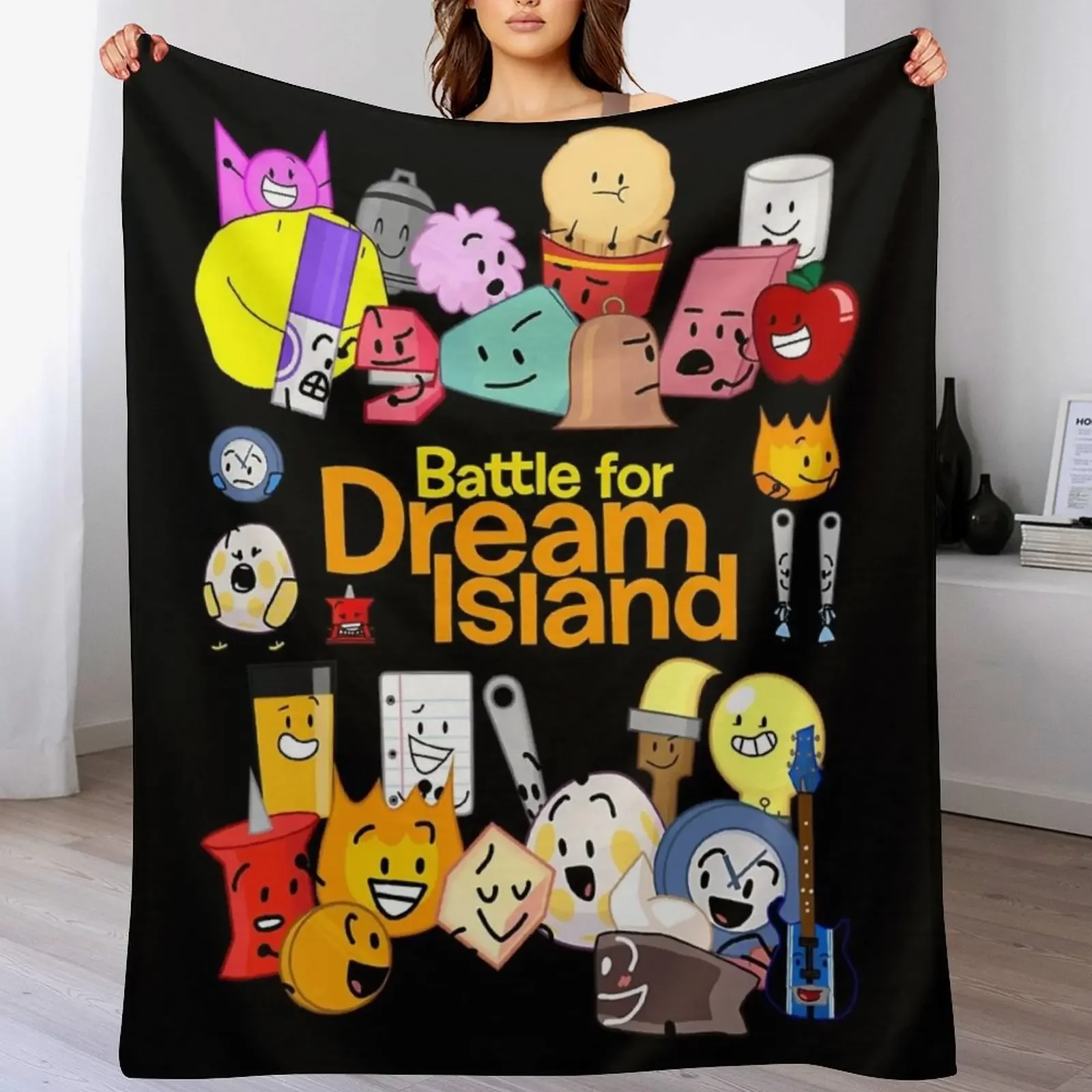 Battle For Dream Island Throw Blanket Soft Solid Color Blanket for Couch Bed
