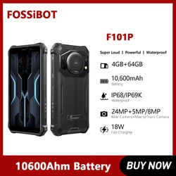 FOSSiBOT F101P Rugged Smartphone Waterproof 4G Mobile PhoneAndroid 12 Octa-core 4GB+64GB 5.45Inch 10600mAh 18W Fast Charge 24MP