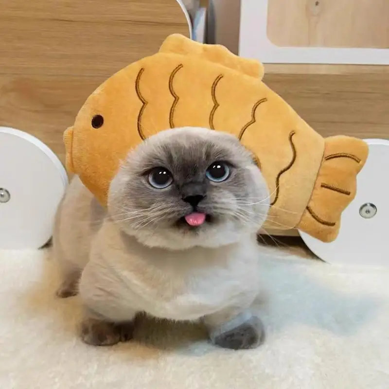 Pet Photo Prop Plush Hat Cute Animal Shaped Headwear Adjustable Size for Cat Dog Cosplay Party Dress Up