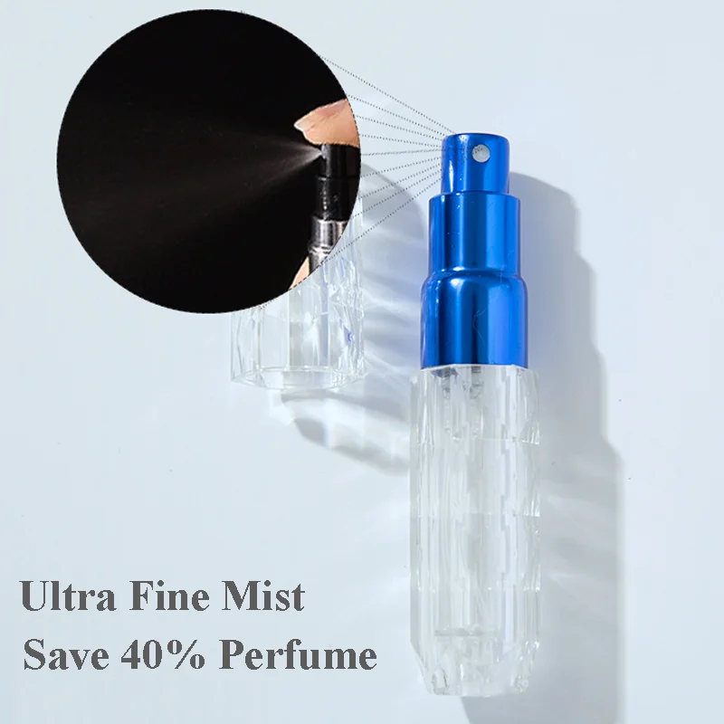 Bottiglia di ricarica di profumo di cristallo da 5 ml Mini vaso spray riutilizzabile portatile Pompa di profumo Contenitori cosmetici vuoti Atomizzatore per i viaggi