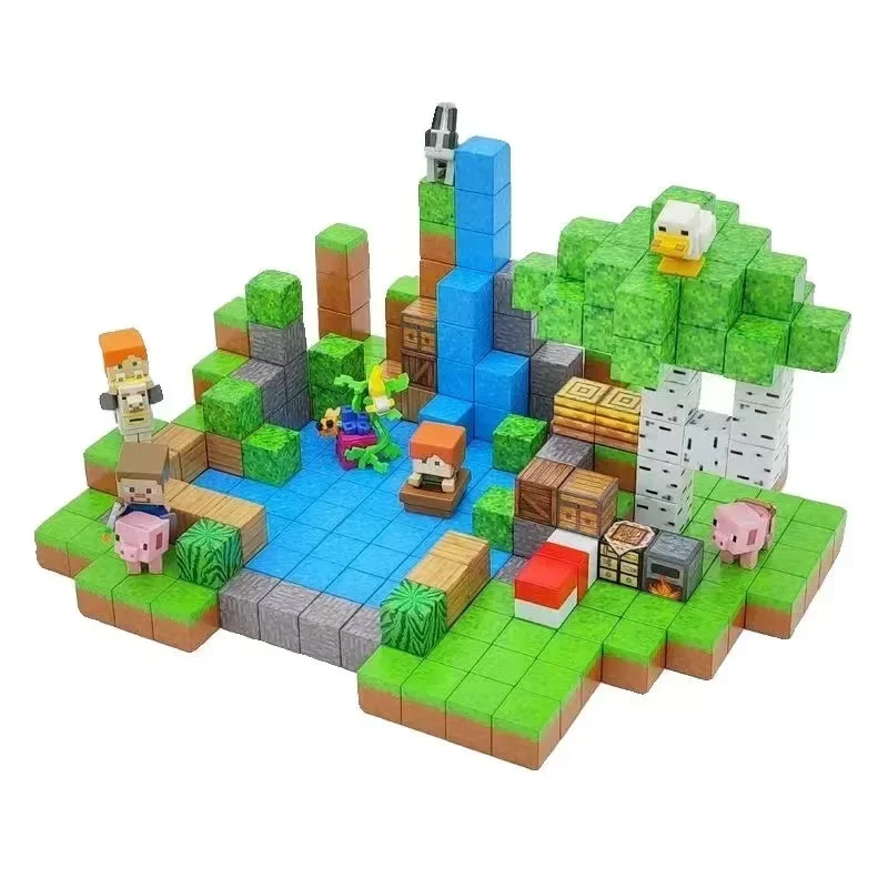 75 style my world building blocks mini-assembly diagram magnetic building blocks splicing mine magnet model building blocks toys