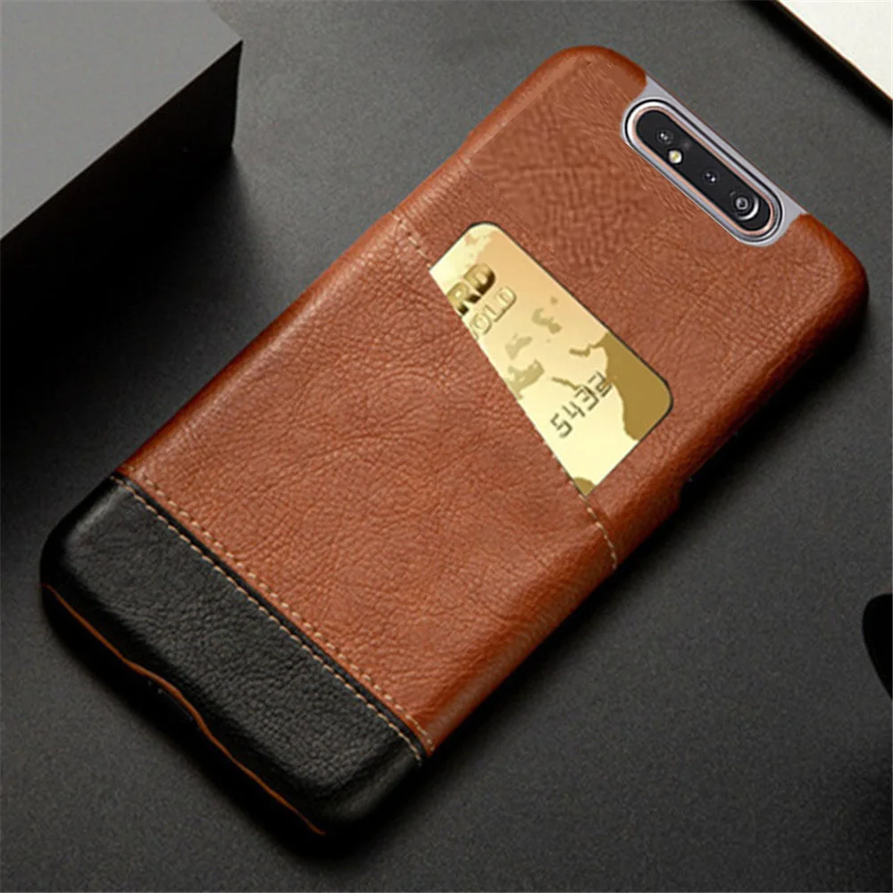 Luxury Case For Samsung Galaxy A80 Case Mixed Splice PU Leather Credit Card Holder Cover For Samsung Galaxy A80 A 80 SM-A805F/DS