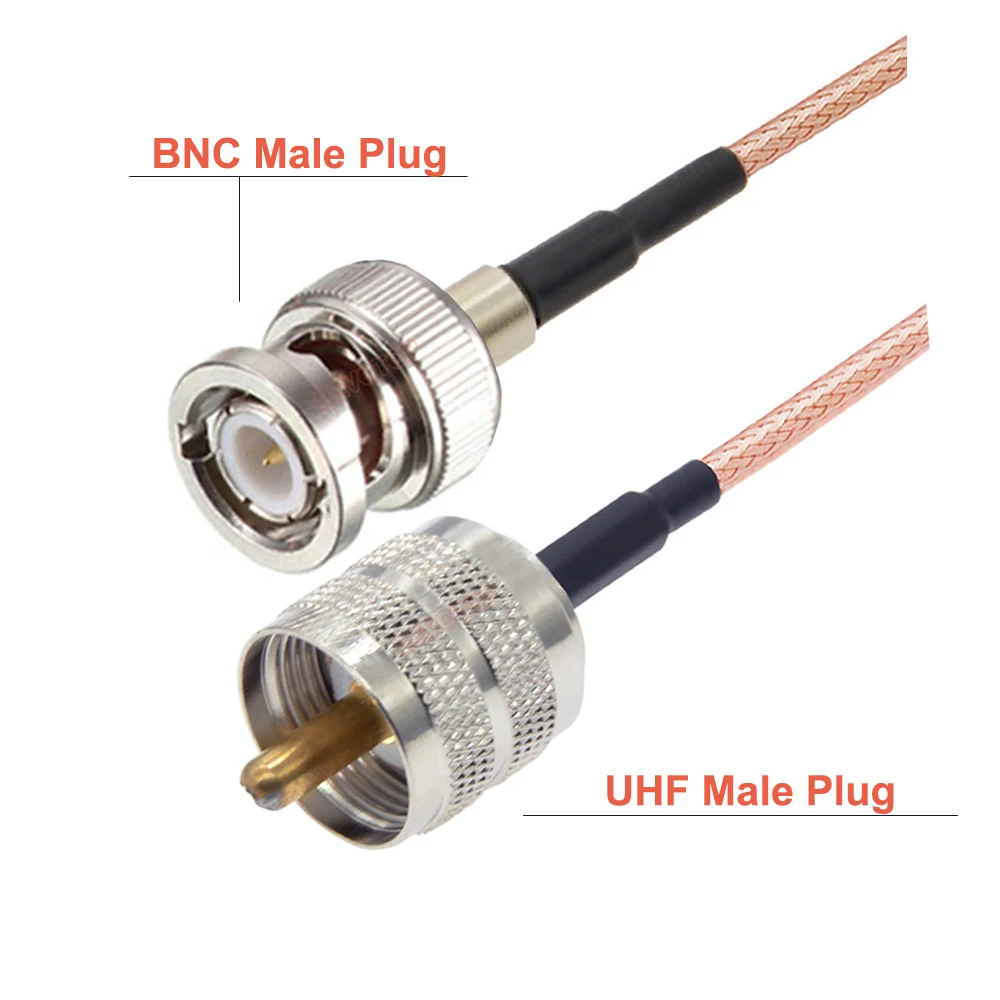 UHF PL259 Stecker auf BNC Stecker Antennenradiokabel RG316 HF-Koaxialkabel UHF auf BNC Jumper Pigtail für Coax Mobile zu Base Antenne