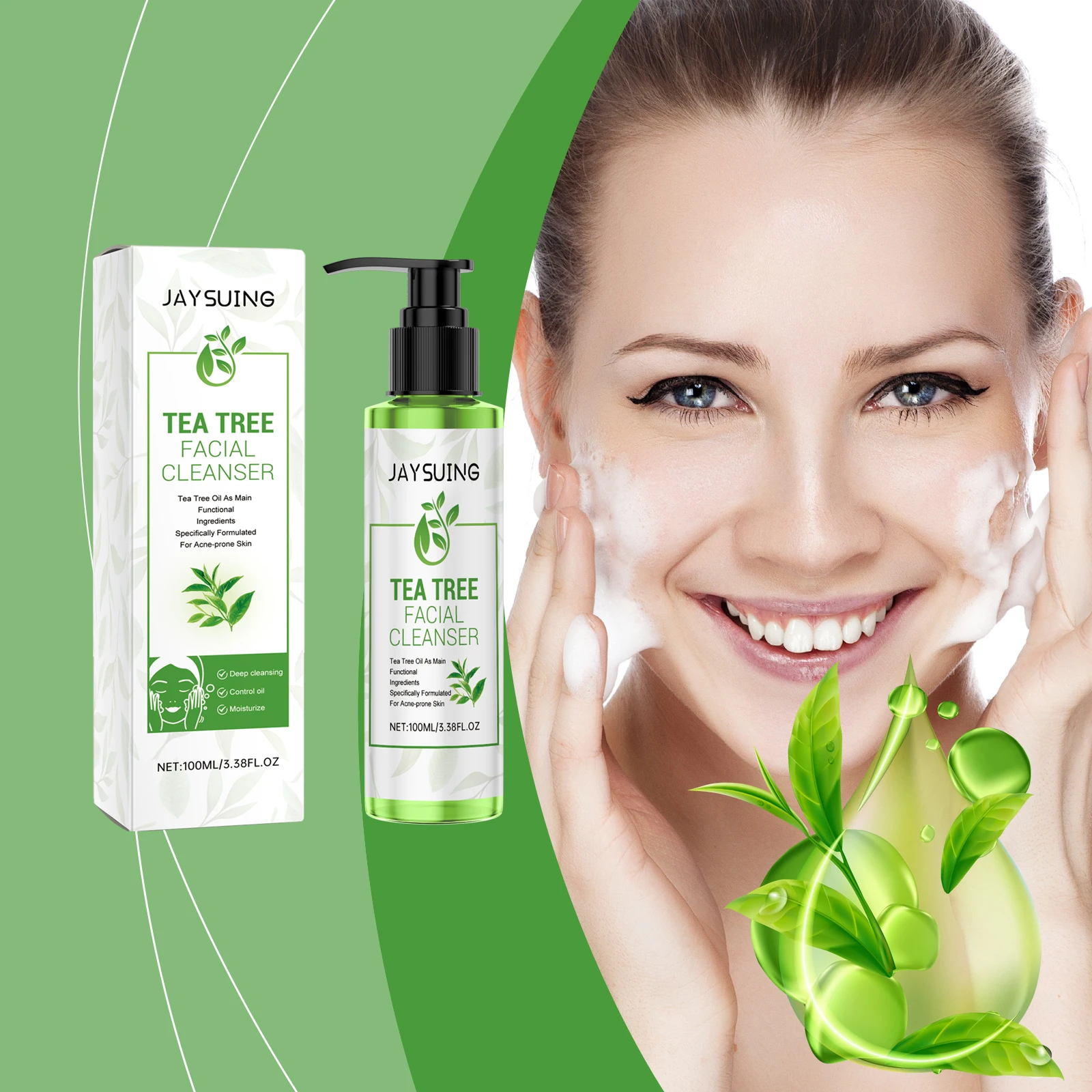 

Tea Tree Cleansing Gel Exfoliation Remove Facial Dirt Preventing Blackheads Relieve Skin Sensitivity Moisturizing Face Cleanser