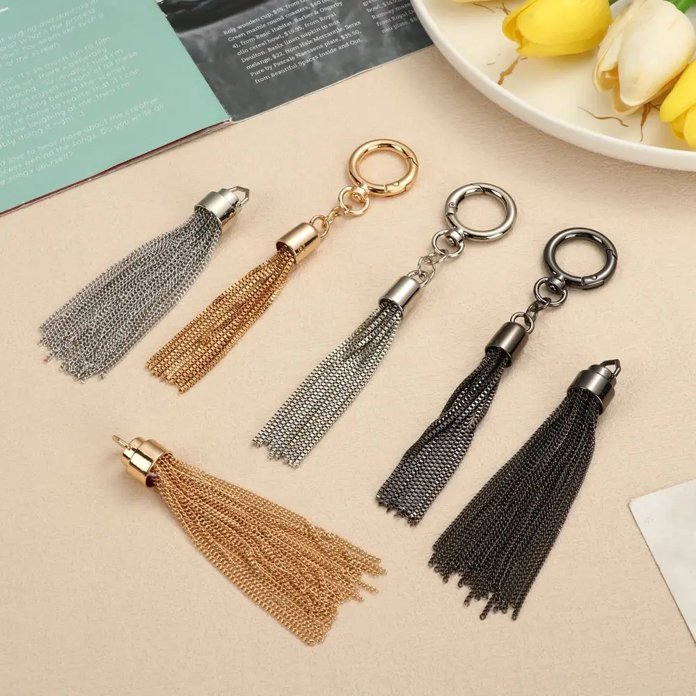 Handbag Tassel Metal Decoration Buckle Tassel Pendant Keychain for Shoulder Bag Purse Hardware Accessories