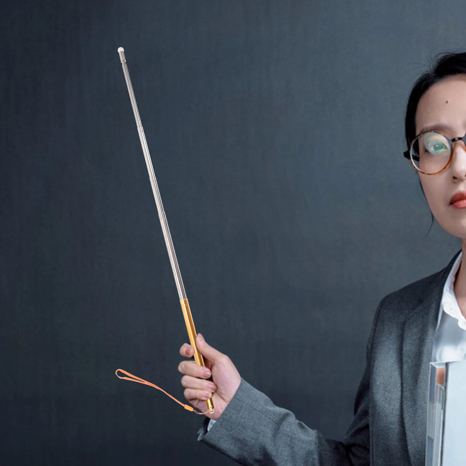 مؤشر تعليمي تلسكوبي قابل للسحب وقابل للتمديد من الفولاذ المقاوم للصدأ قلم يدوي للفصل الدراسي قابل للتمديد