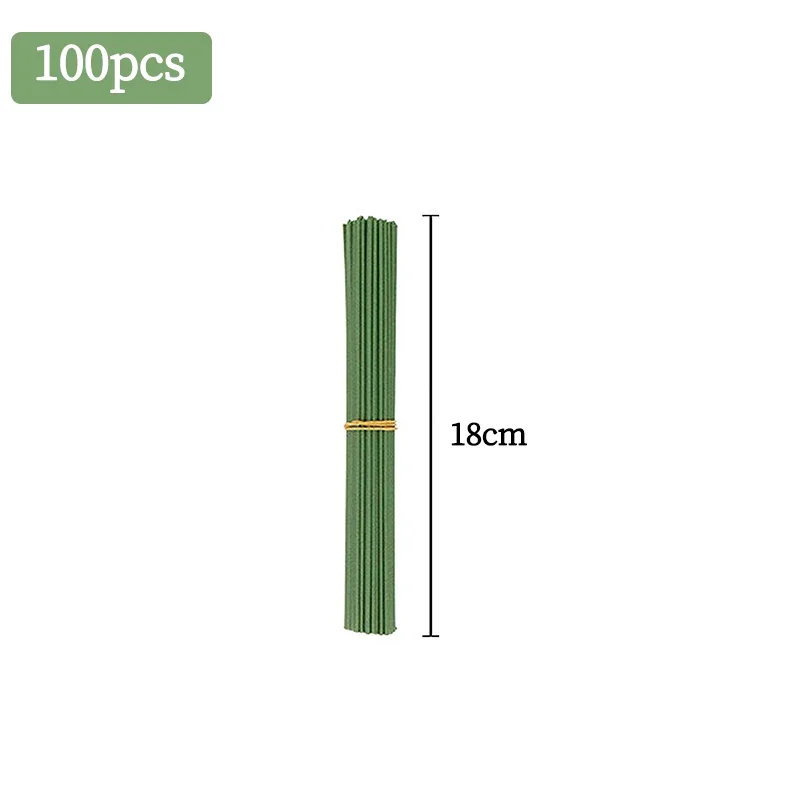 100 stücke Kunststoff-beschichtete Eisen Blume Stiel Für Künstliche Hortensien Rose 7 zoll Blume Kopf Stick Stange Hochzeit Hause decor Zubehör – Detail 6
