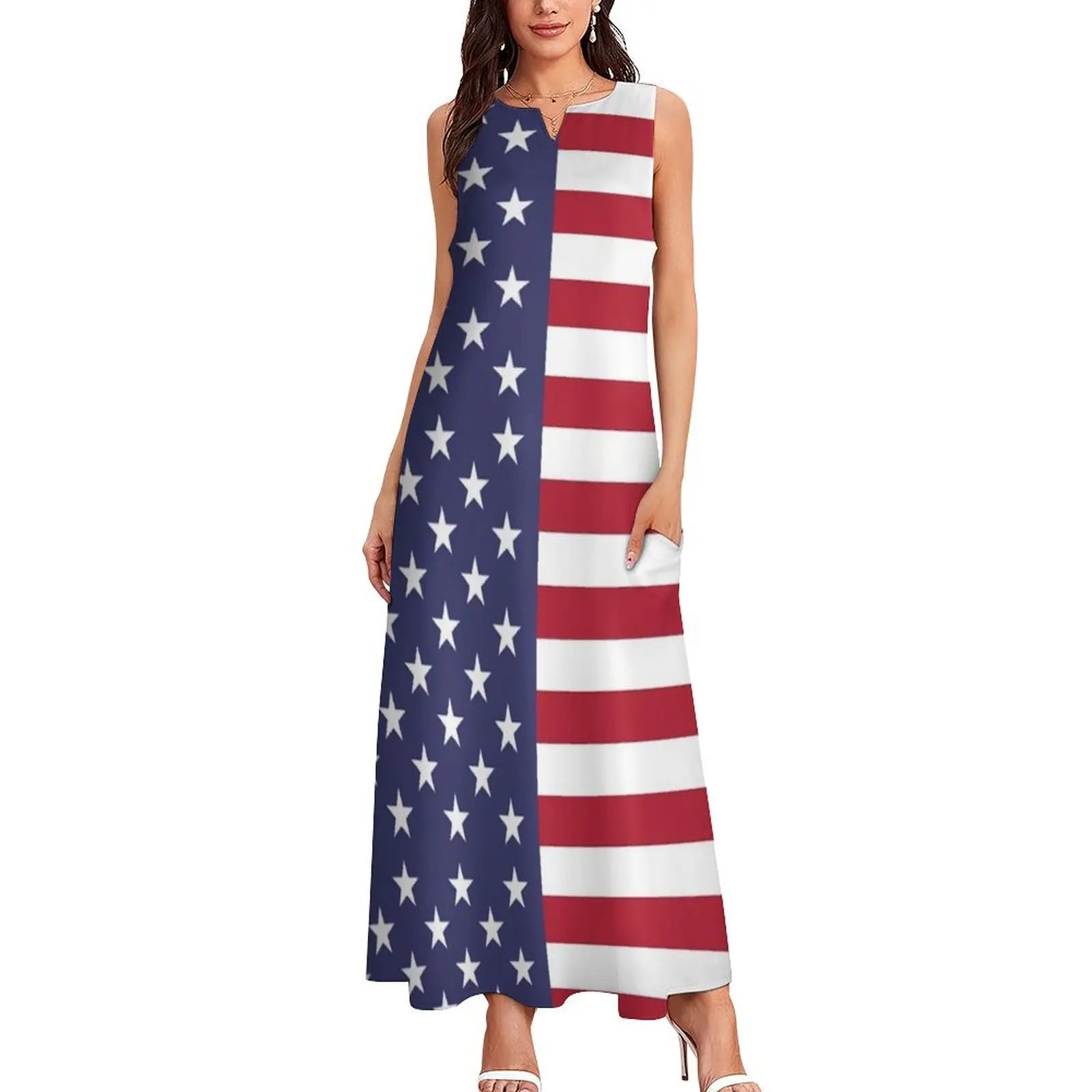 USA - American Flag - Cell Phone Cover Long Dress dresses for woman 2025 dresses for women 2025 luxury designer party