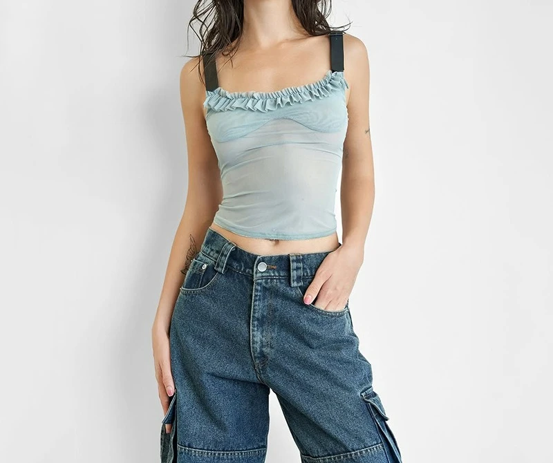 

2025 Spring New Women's Solid Color Slimming Street Fashion Strap Sleeveless Backless Tank Top